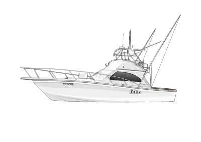 Complex custom yacht redraw illustration for premium crew shirts