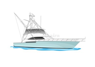 Colour boat redraw illustration for premium custom boat shirts