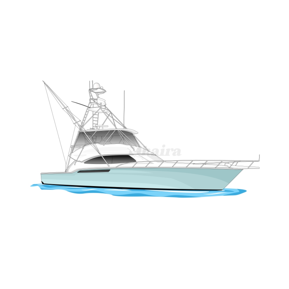 Colour boat redraw illustration for premium custom boat shirts