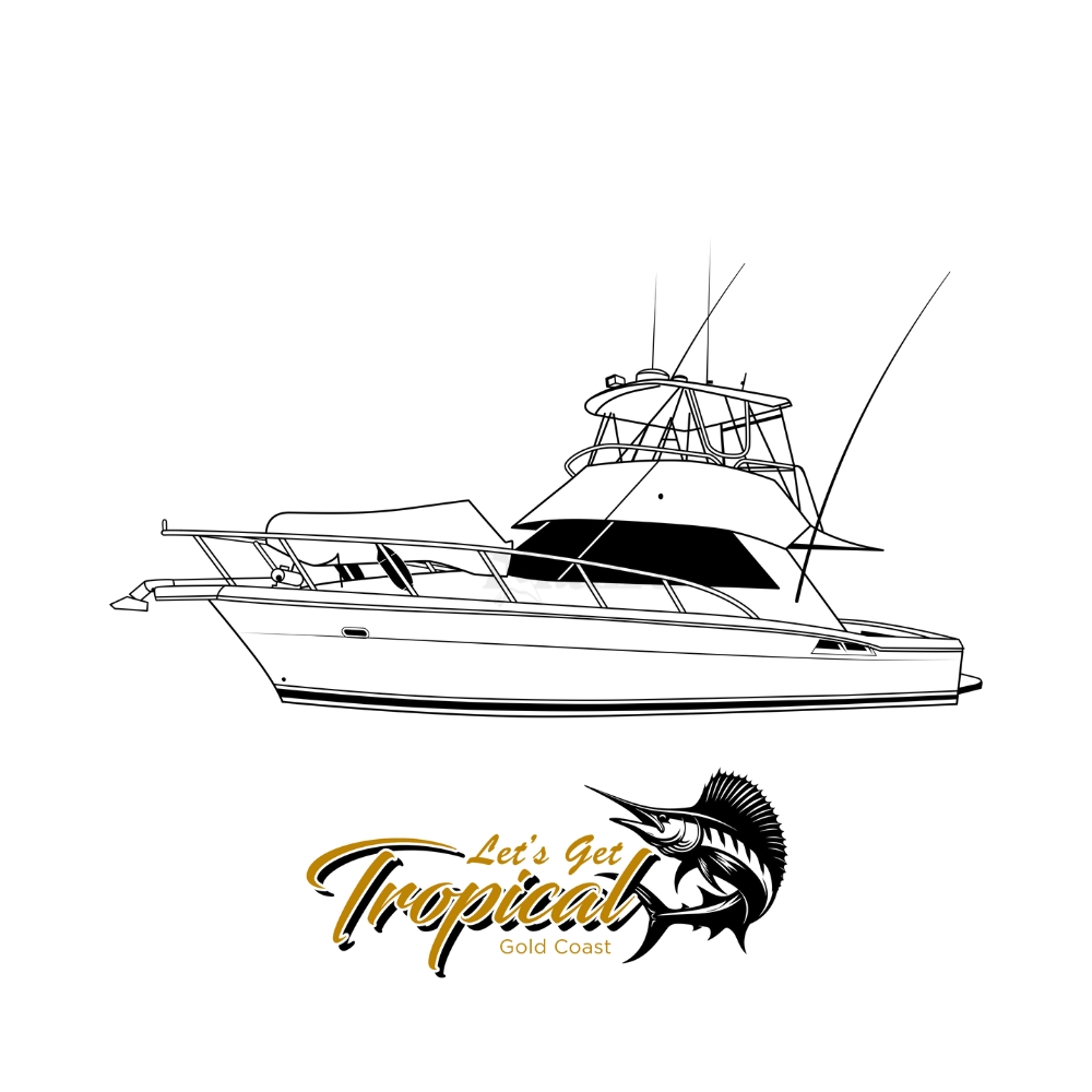 Custom boat redraw for Gold Coast gamefishing shirts