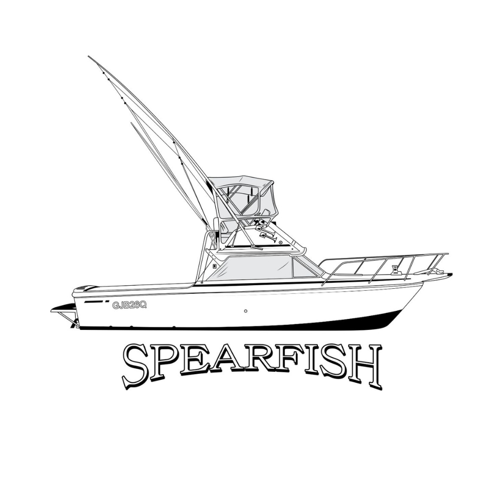 Spearfish line boat redraw for premium gamefishing shirts