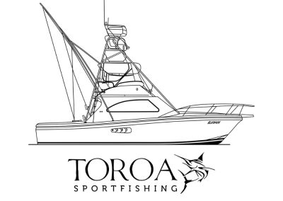 Toroa Sportfishing boat redraw for premium custom yacht shirts