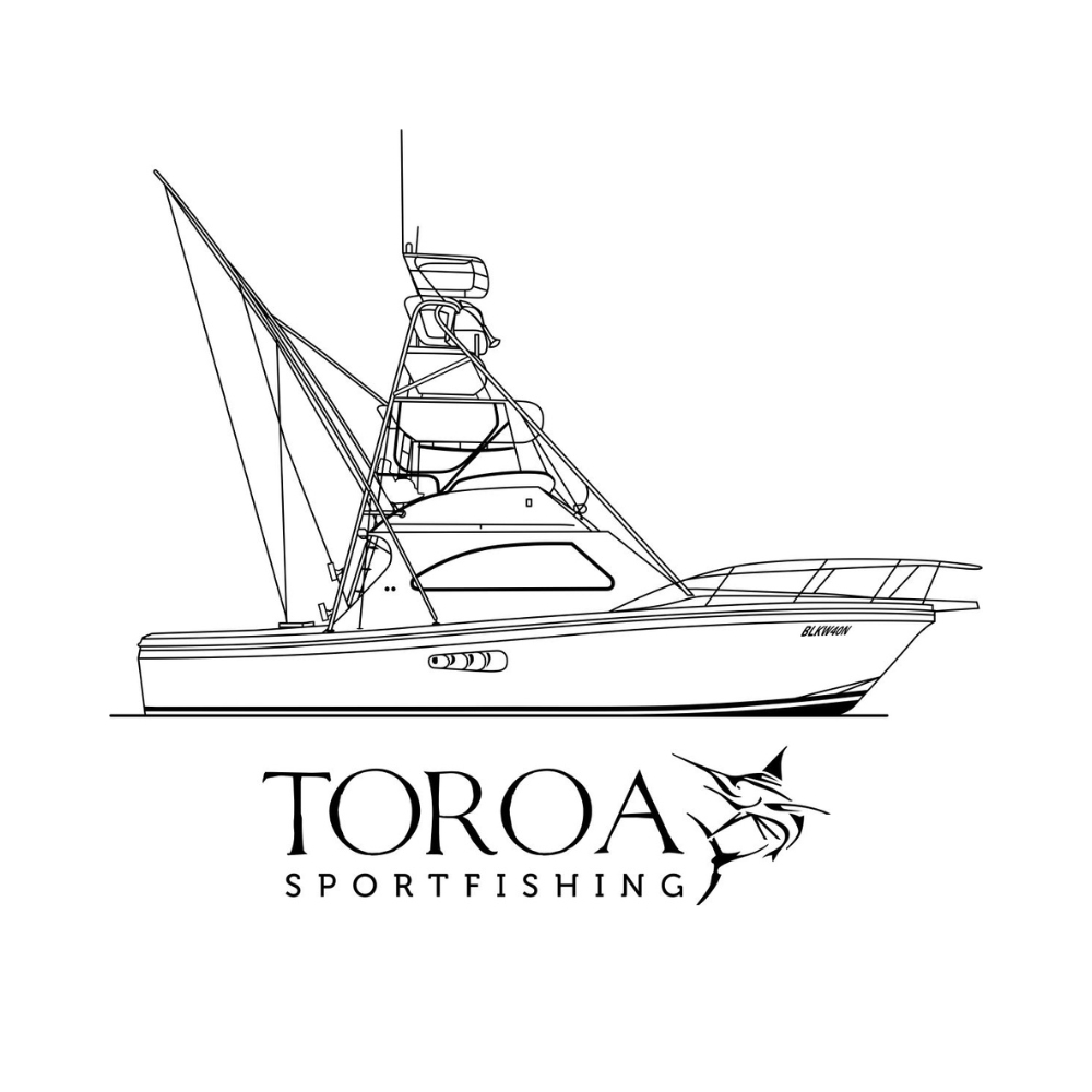 Toroa Sportfishing boat redraw for premium custom yacht shirts