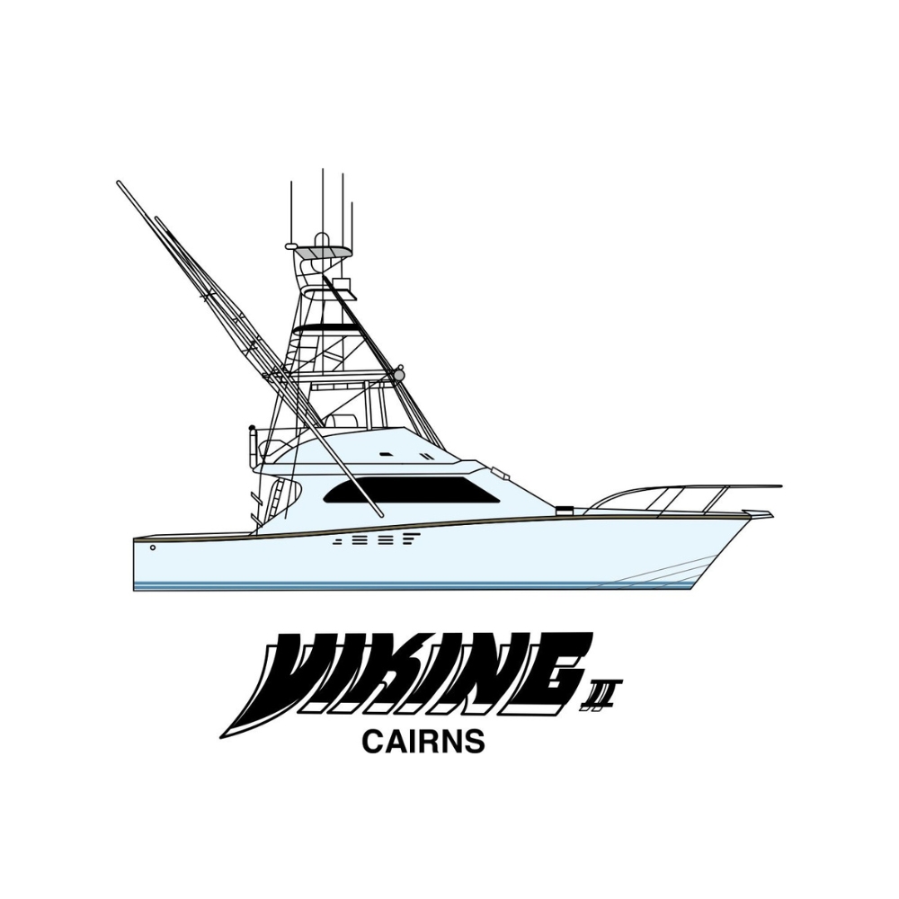 Viking II custom boat redraw for premium gamefishing shirts
