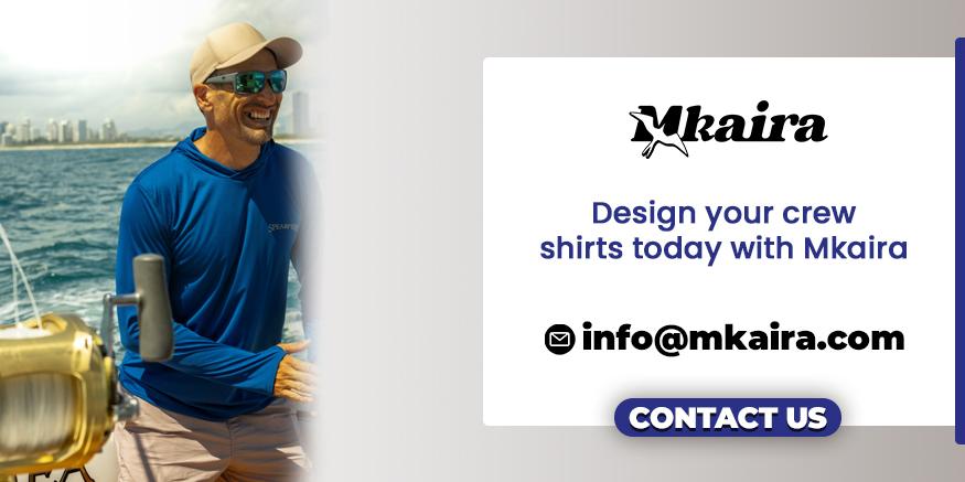 Contact us and design your personalised fishing shirts in australia with Mkaira