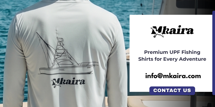 Contact Mkaira for premium UPF fishing shirts offering advanced sun protection, comfort, and performance on every fishing trip