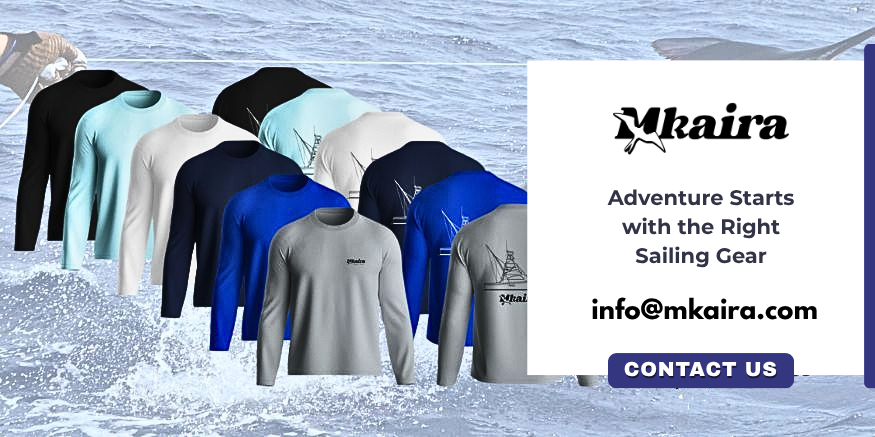 Contact Mkaira for premium sailing clothing in Australia, custom UPF 50 shirts, and personalised fishing shirts